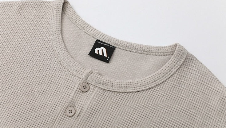 Henry Collar Short Sleeve Casual T-Shirt