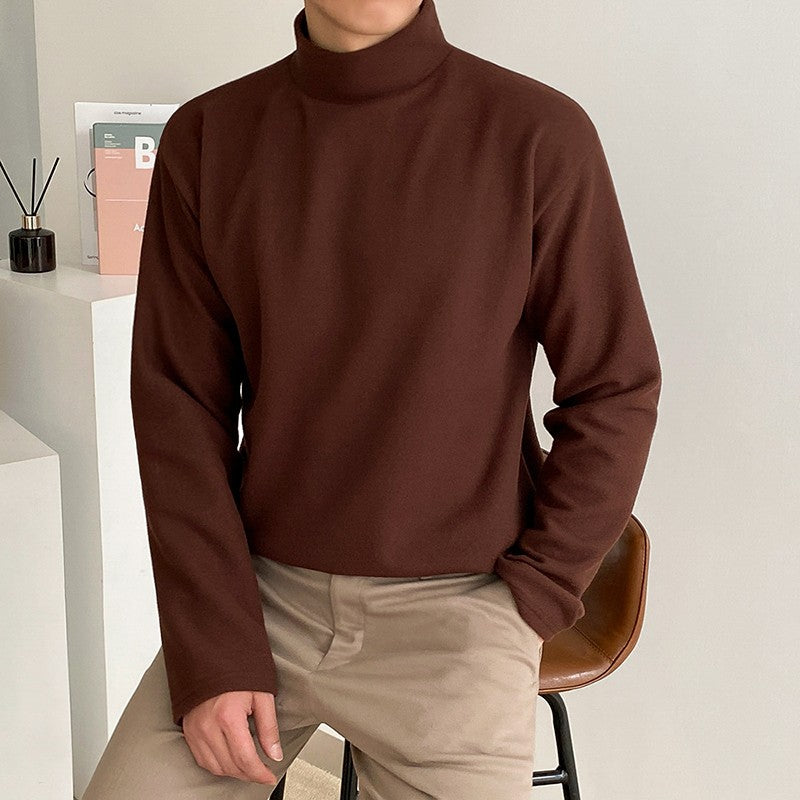 High Neck Casual Long Sleeve Shirt