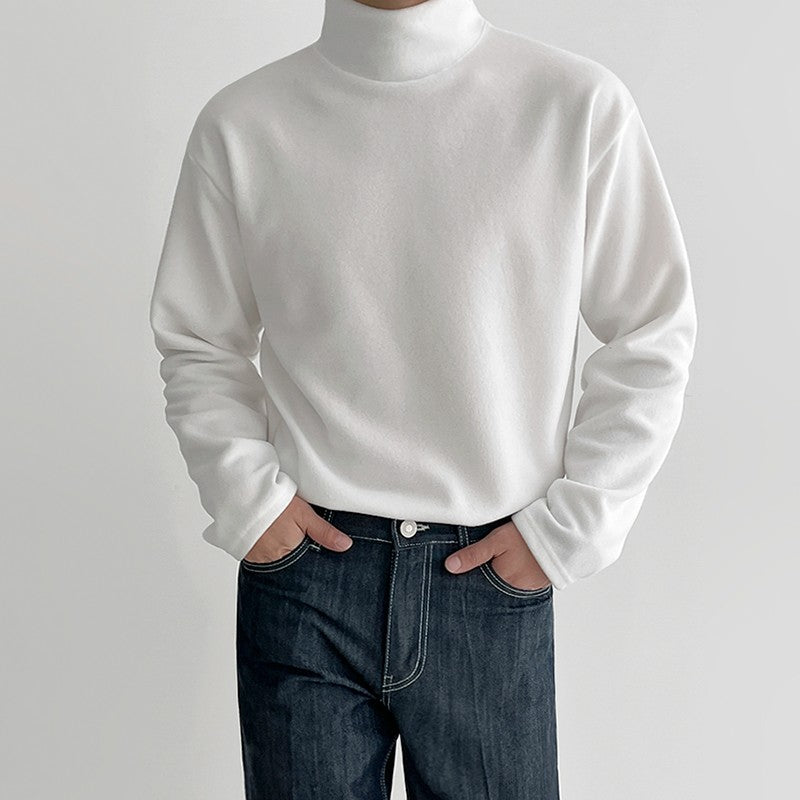 High Neck Casual Long Sleeve Shirt