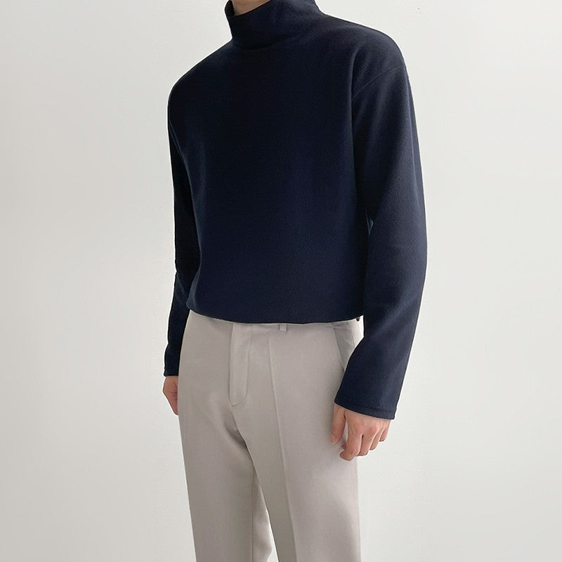 High Neck Casual Long Sleeve Shirt