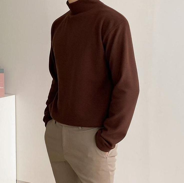 High Neck Casual Long Sleeve Shirt
