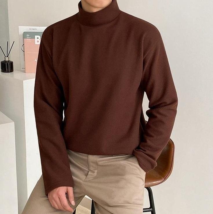 High Neck Casual Long Sleeve Shirt