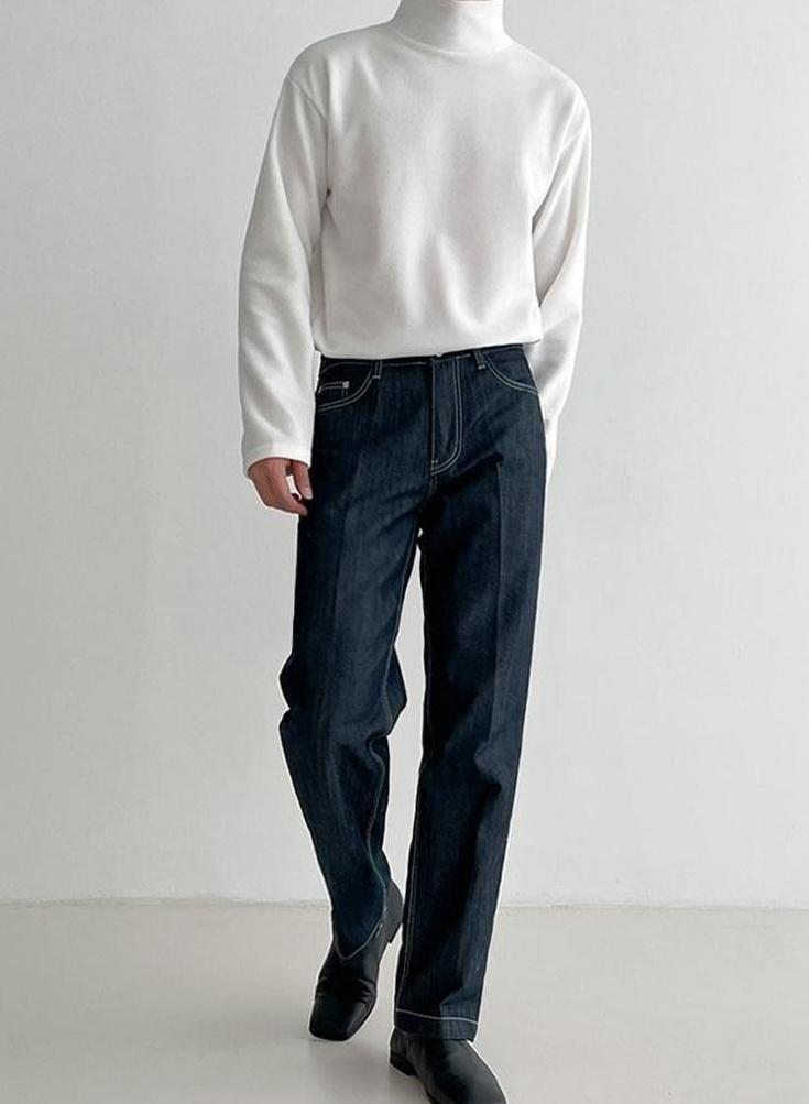 High Neck Casual Long Sleeve Shirt