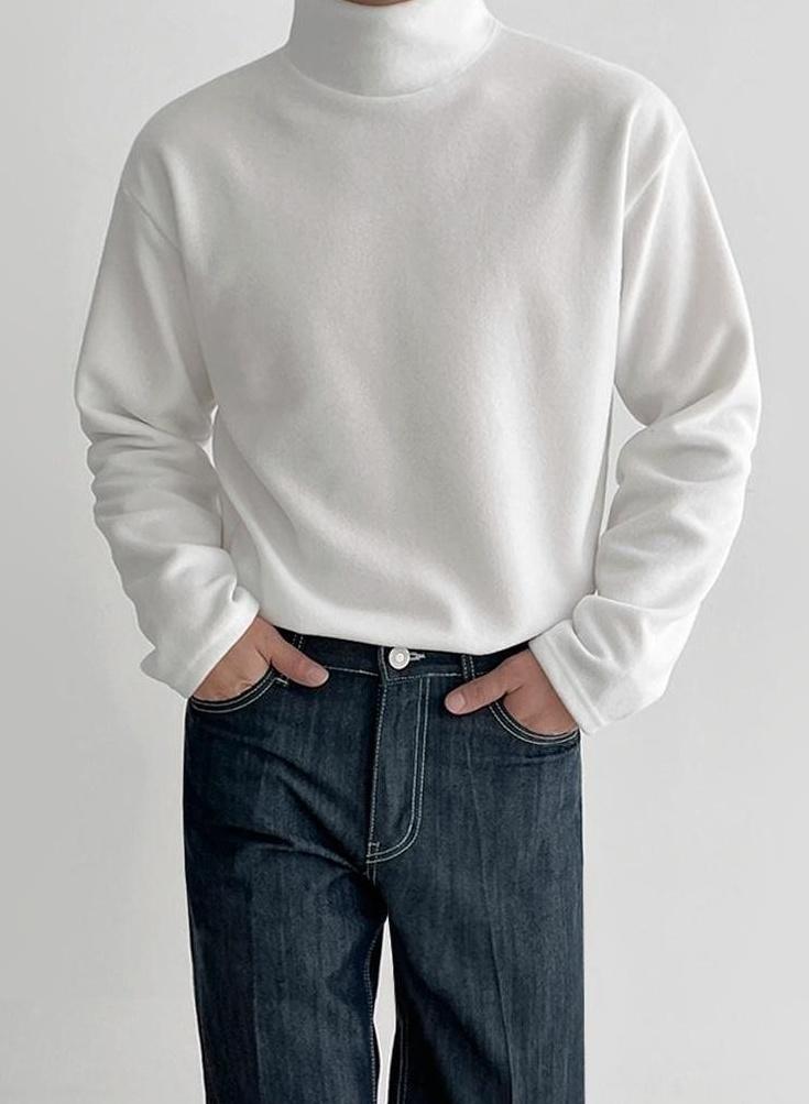 High Neck Casual Long Sleeve Shirt