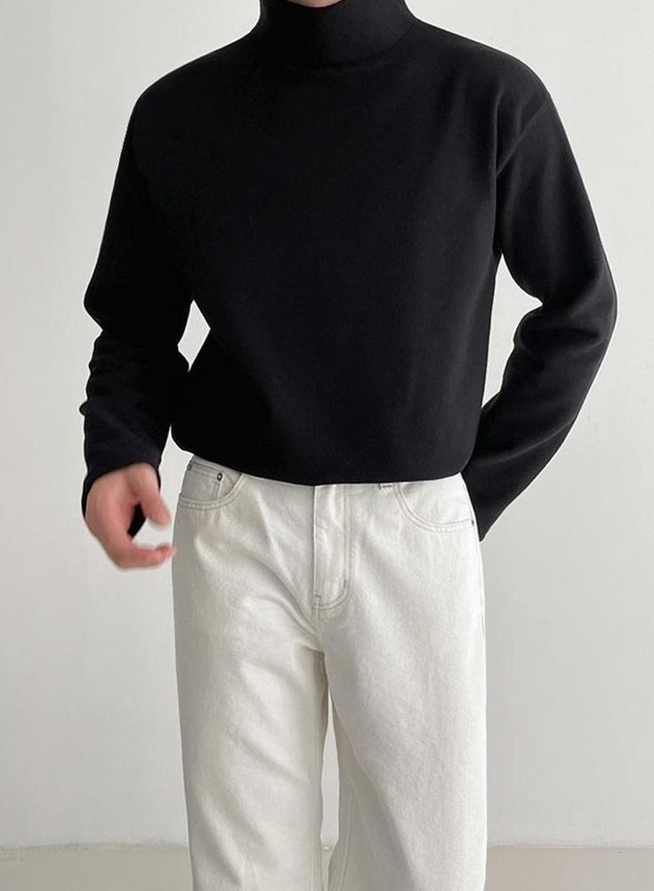 High Neck Casual Long Sleeve Shirt