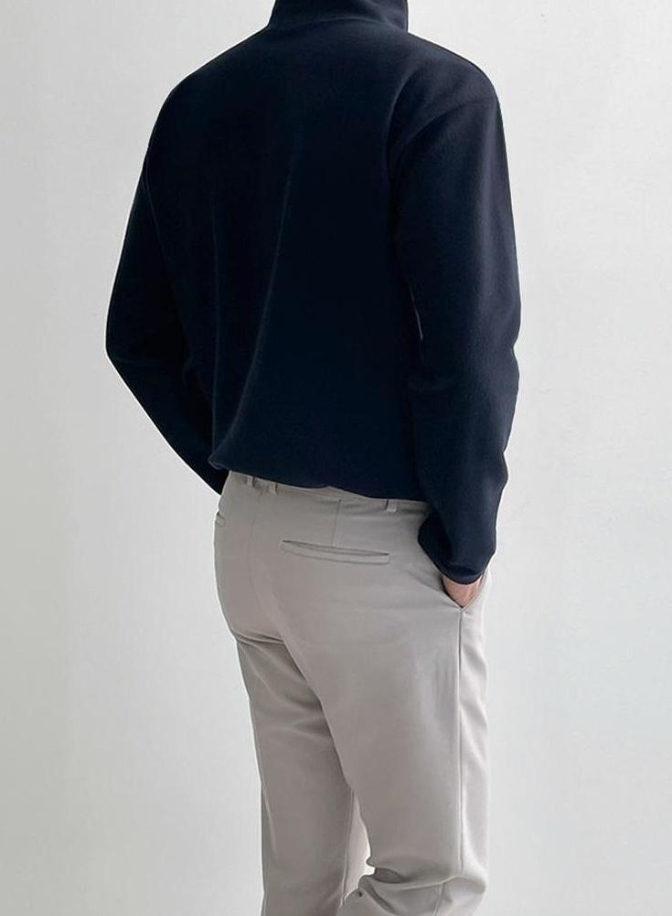 High Neck Casual Long Sleeve Shirt