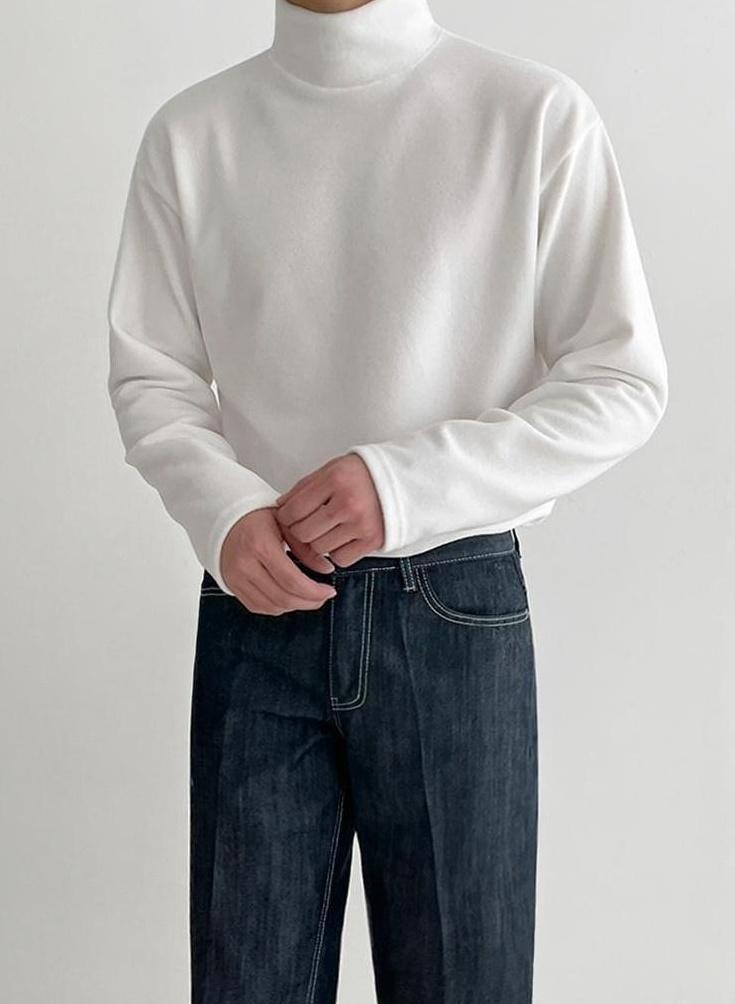 High Neck Casual Long Sleeve Shirt