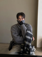 High-Neck Pullover Sweater