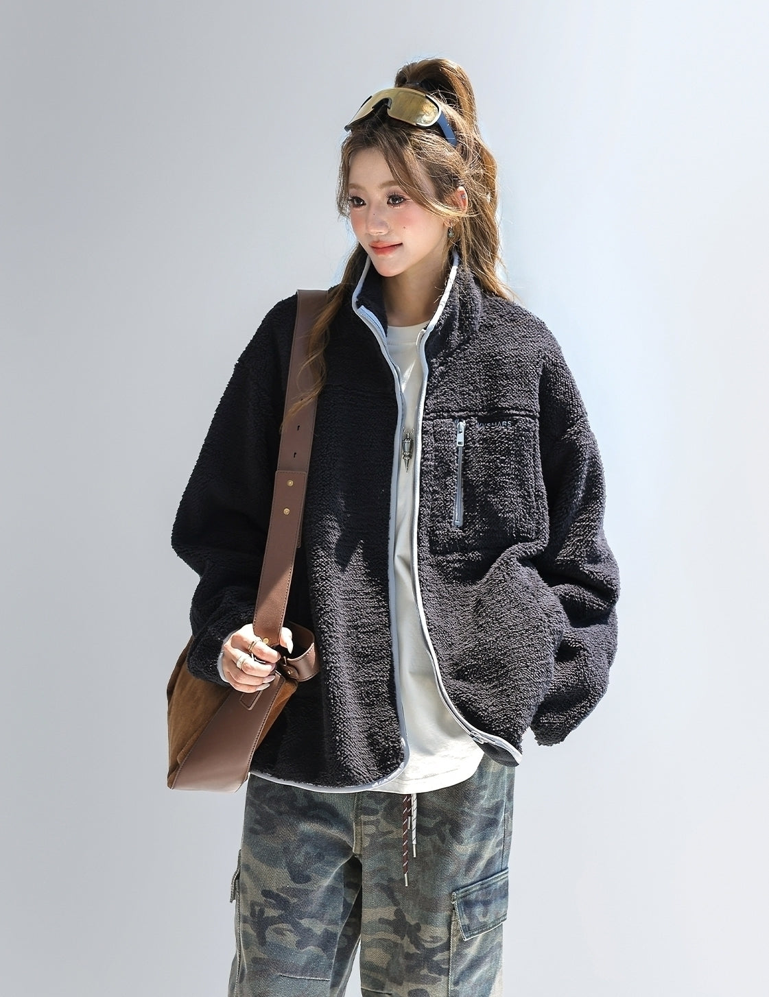 High Waist Black Knit A Line Skirt
