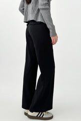 High Waist Black Wide Leg Relaxed Trousers