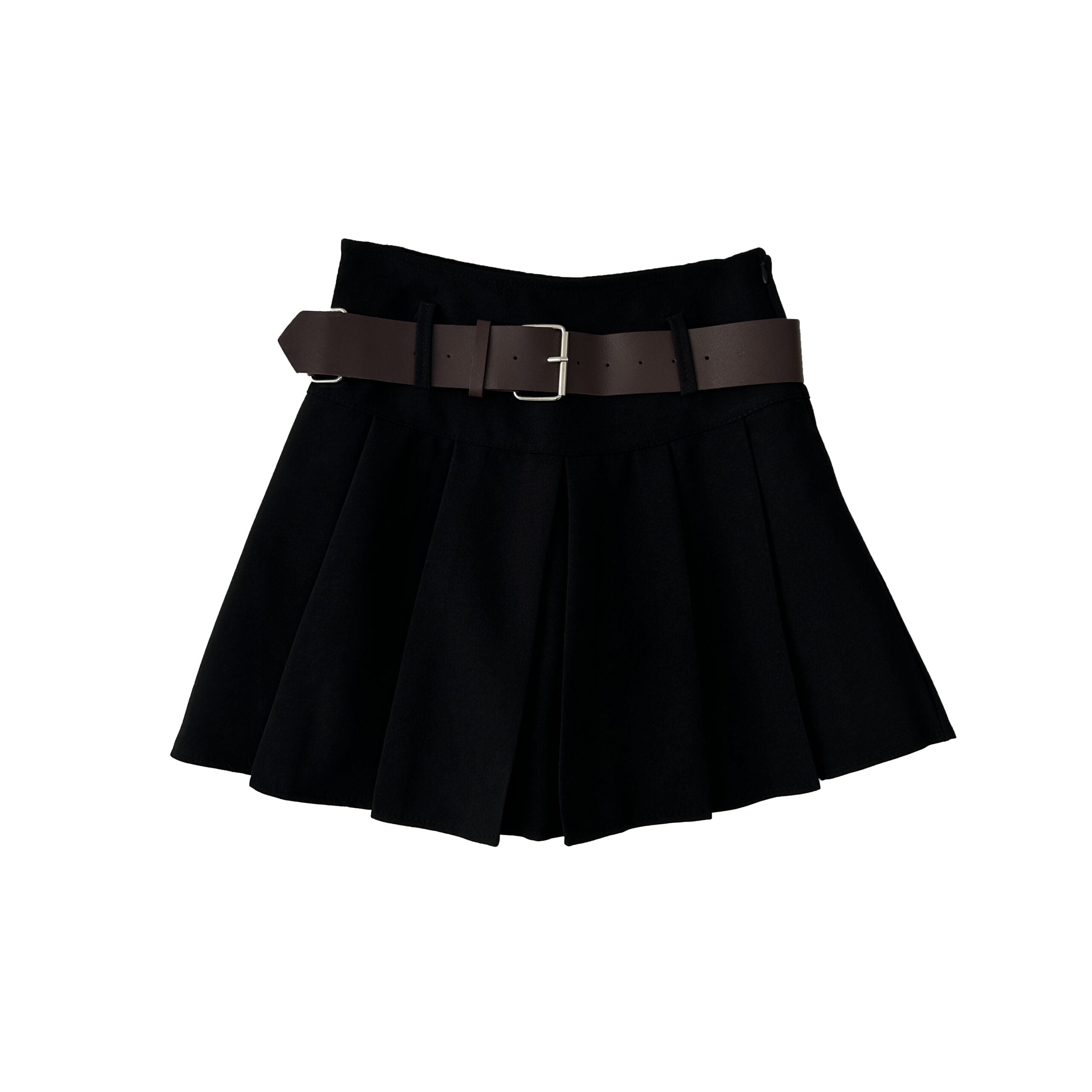 High Waist Pleated A Line Mini Skirt