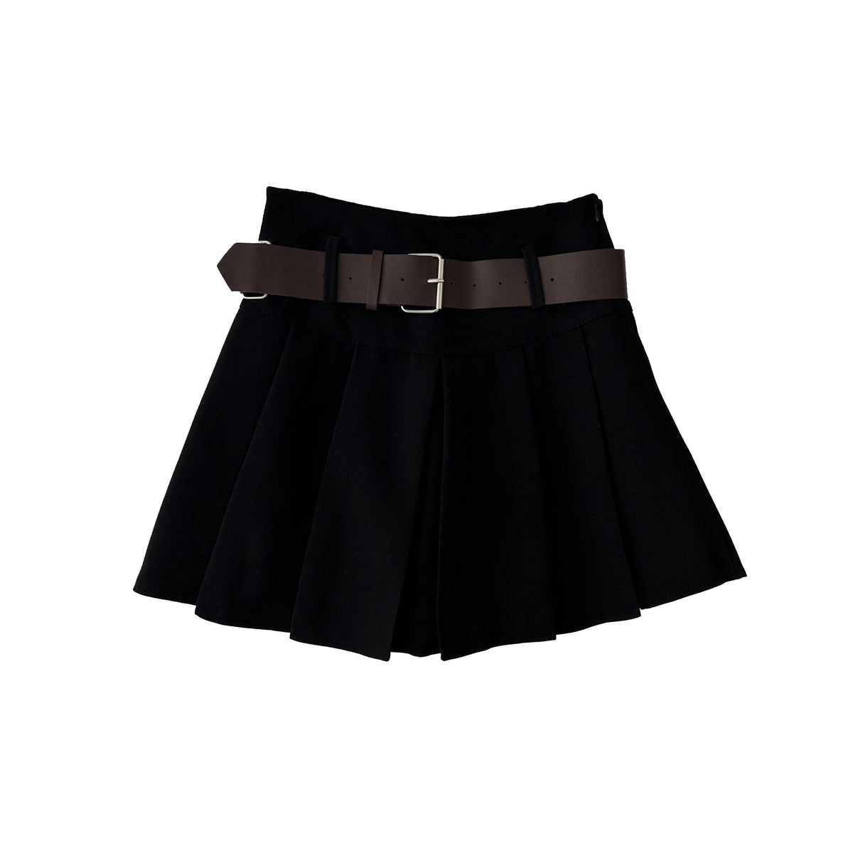 High Waist Pleated A Line Mini Skirt