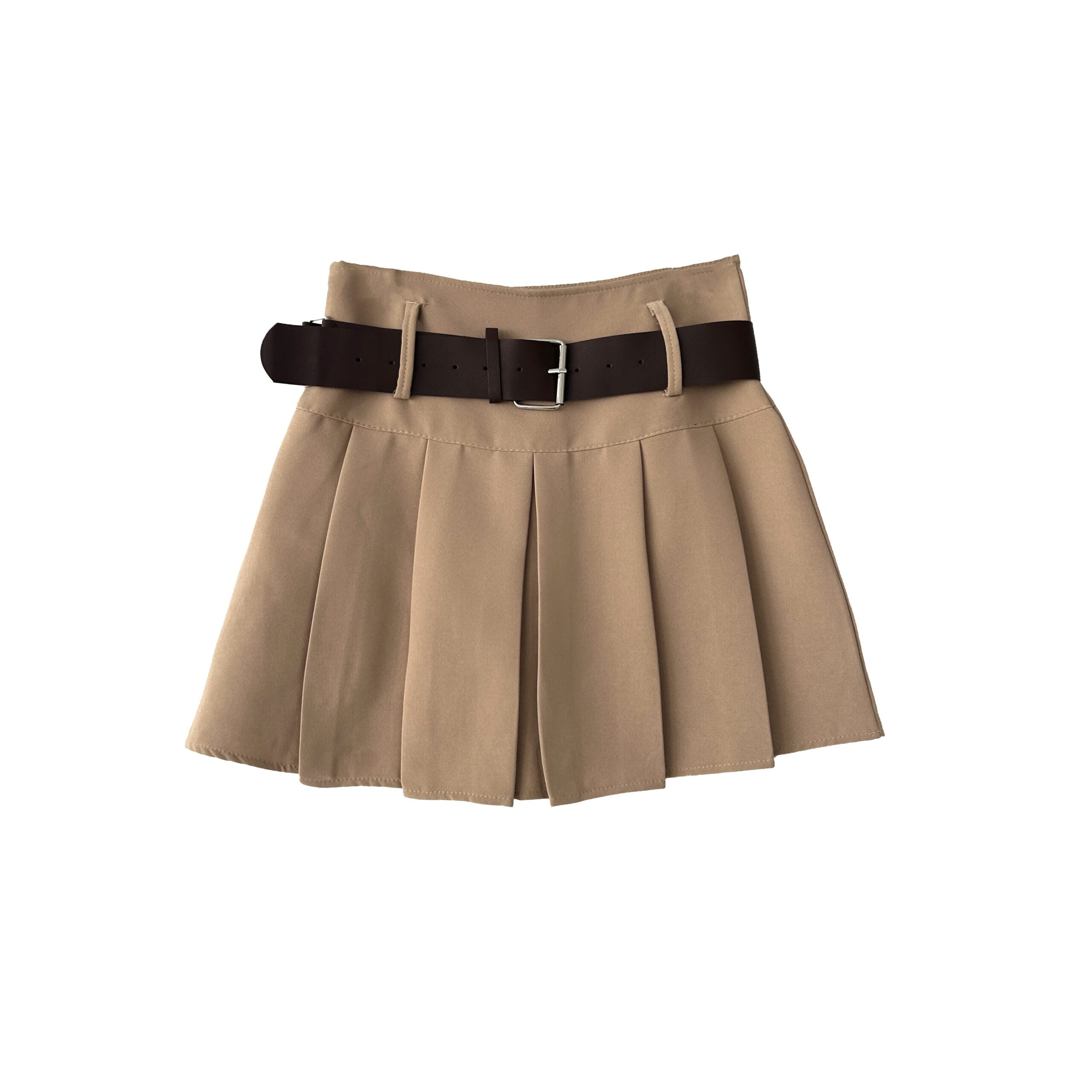 High Waist Pleated A Line Mini Skirt