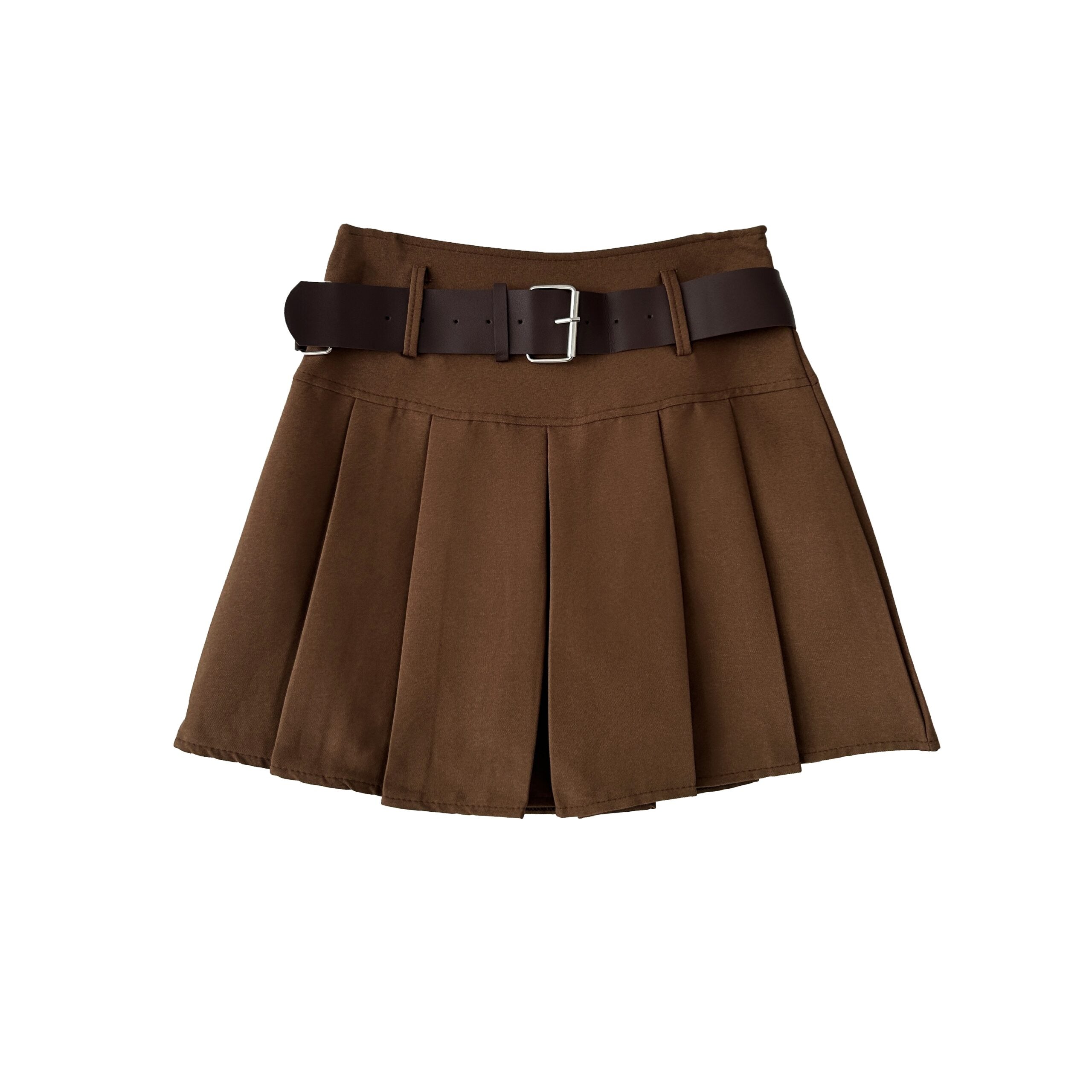 High Waist Pleated A Line Skirt