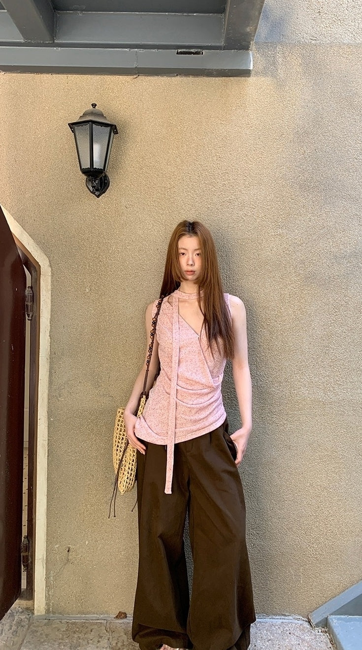 High Waist Wide Leg Casual Denim Pants