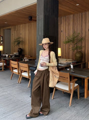 High Waist Wide Leg Casual Denim Pants