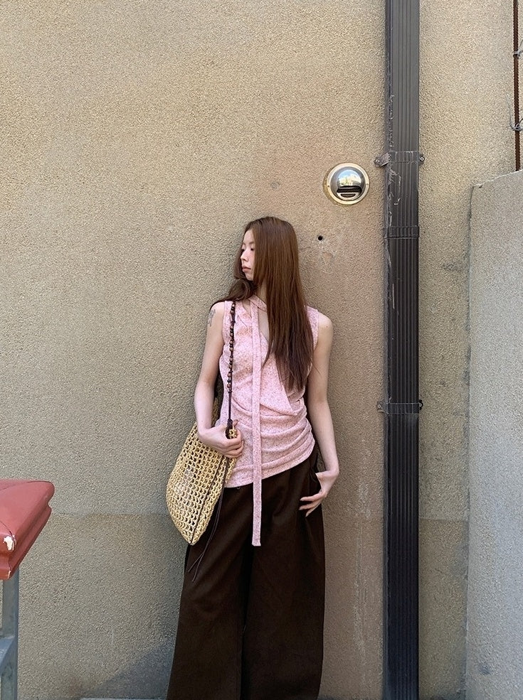 High Waist Wide Leg Casual Denim Pants