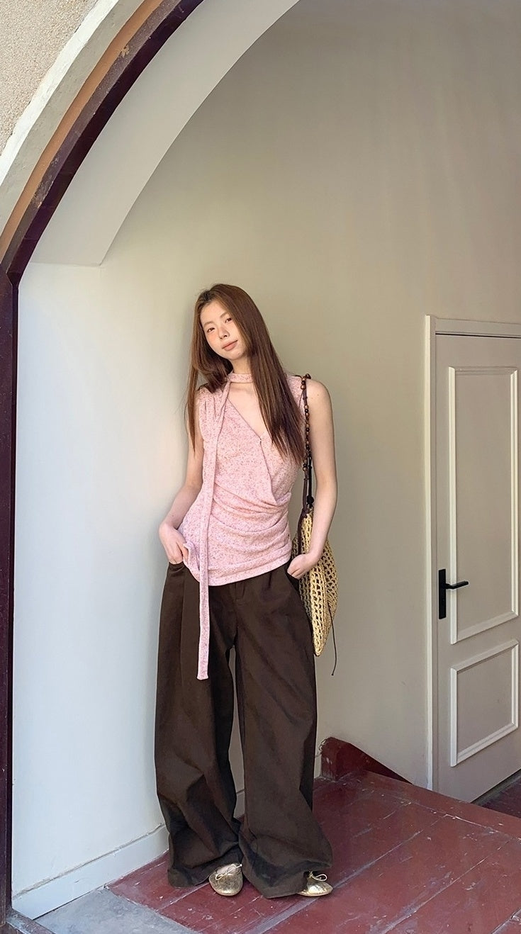 High Waist Wide Leg Casual Denim Pants