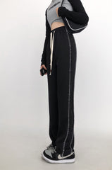 High Waist Wide Leg Casual Slim Fit Pants Black