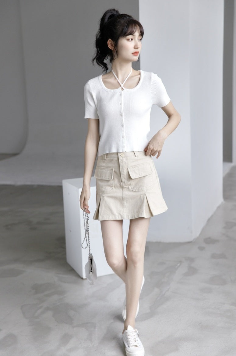Highwaisted Denim Aline Skirt