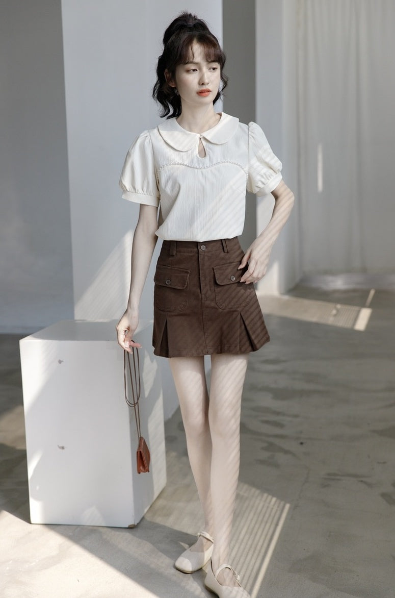 Highwaisted Denim Aline Skirt
