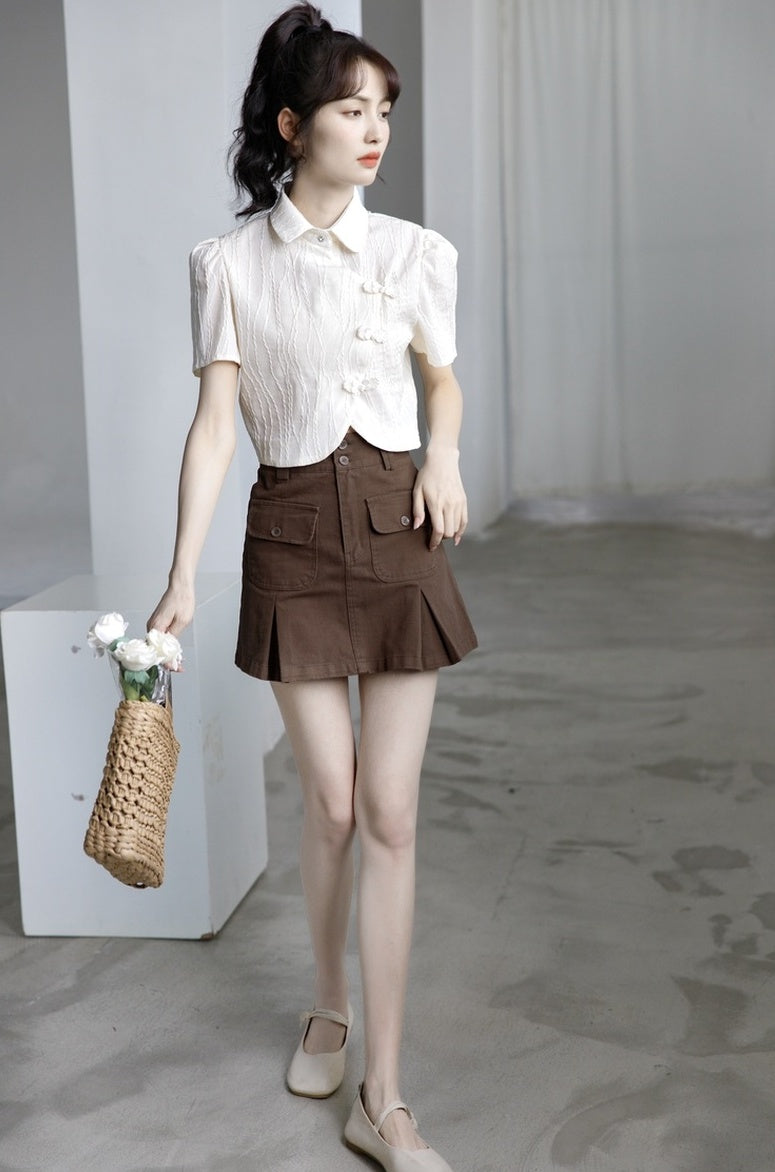 Highwaisted Denim Aline Skirt
