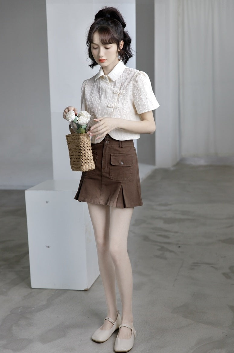 Highwaisted Denim Aline Skirt
