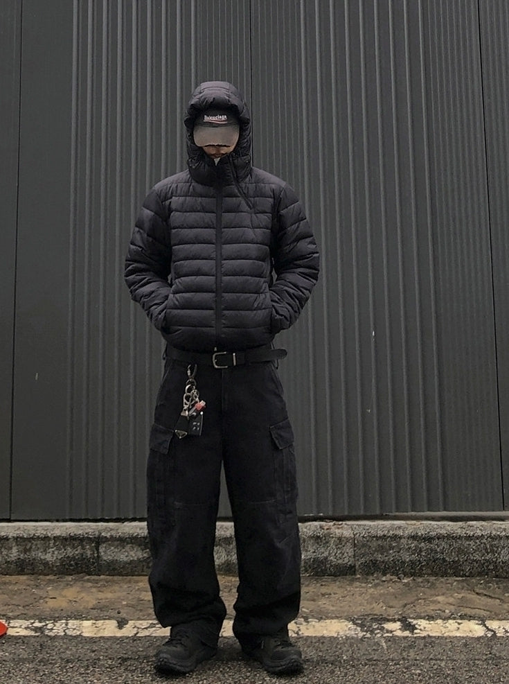 Hooded Short Puffer Jacket Warm Loose Fit Winter Style