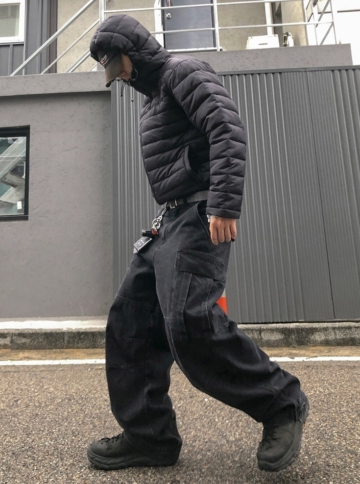 Hooded Short Puffer Jacket Warm Loose Fit Winter Style