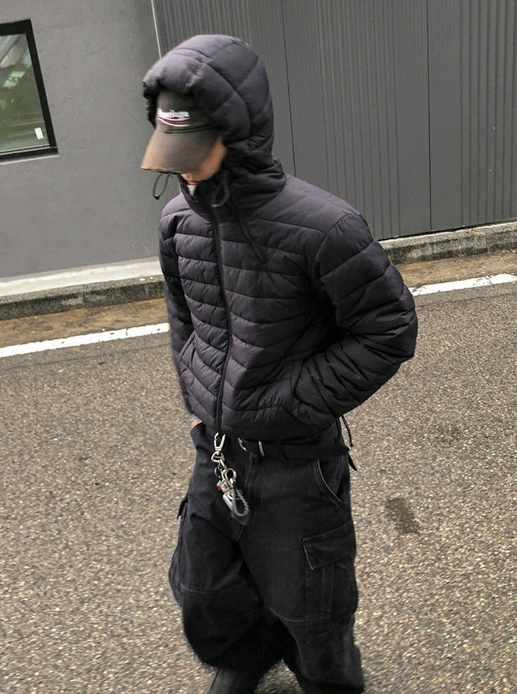 Hooded Short Puffer Jacket Warm Loose Fit Winter Style
