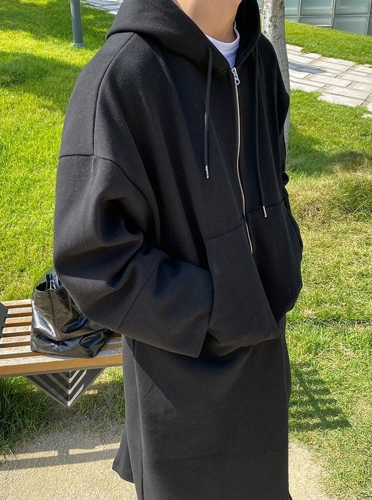 Hooded Coat Trendy Long Overcoat