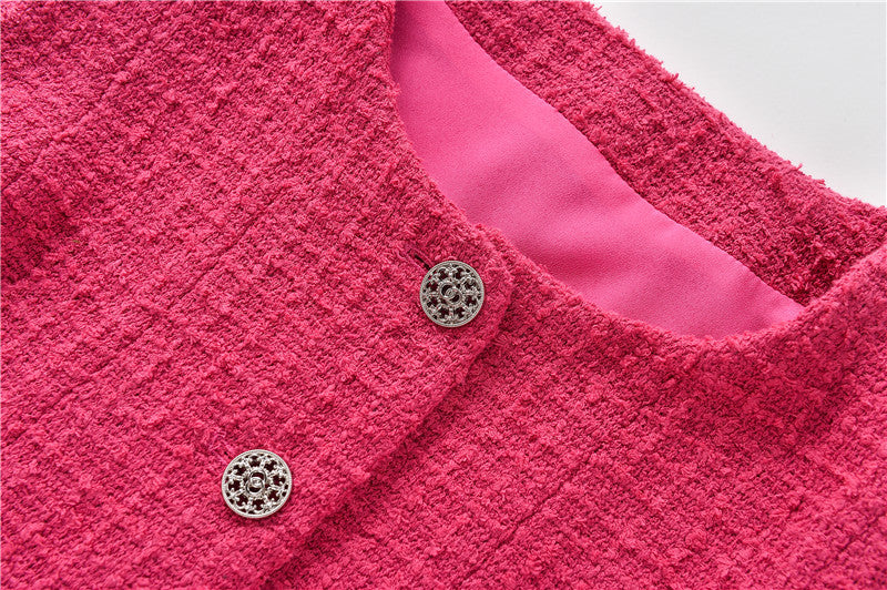 Hot Pink Tweed Dress