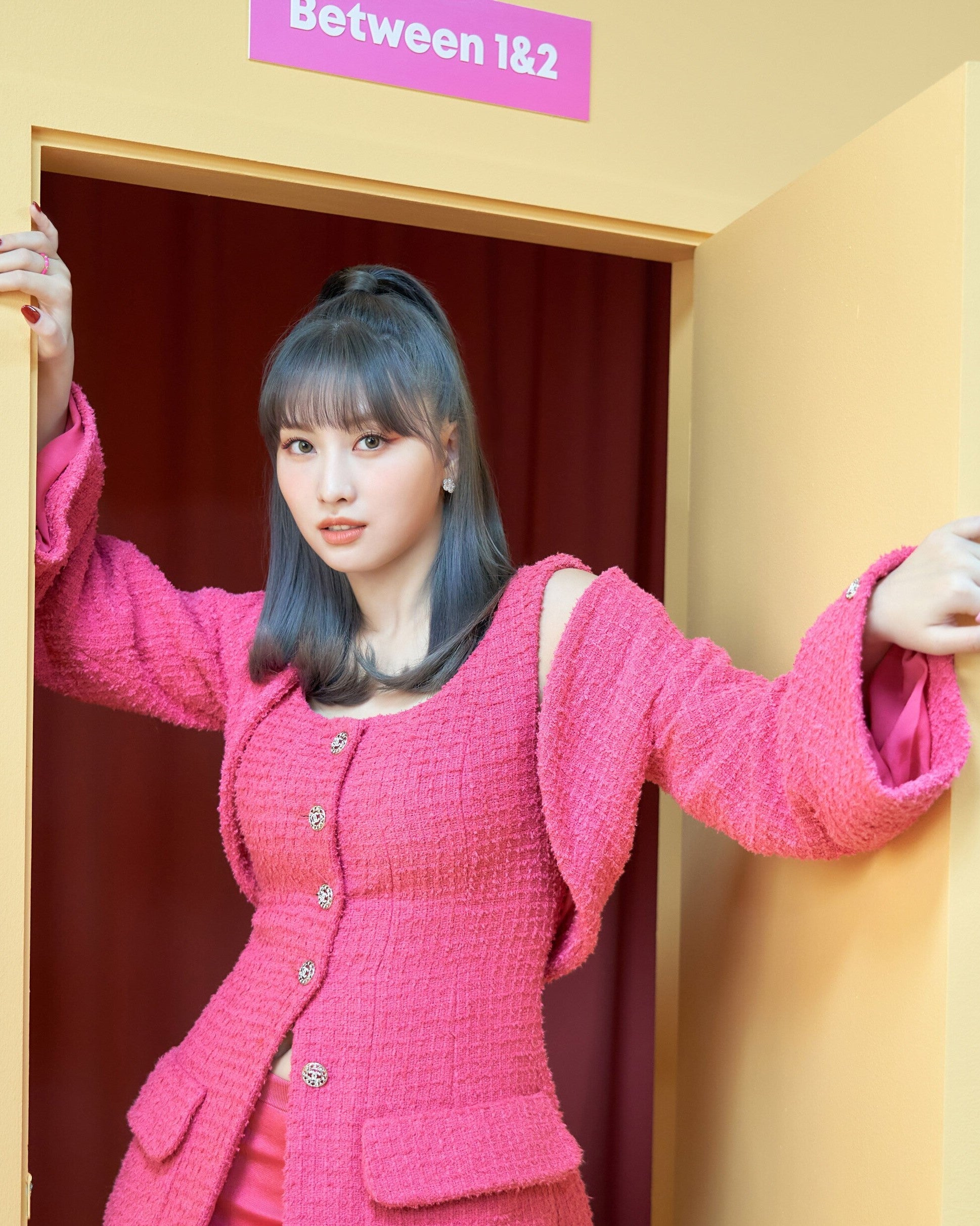Hot Pink Tweed Dress