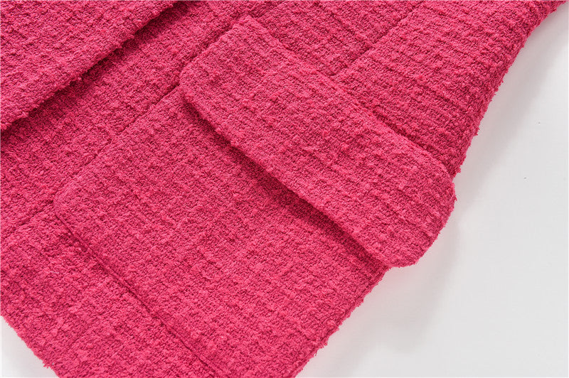 Hot Pink Tweed Dress