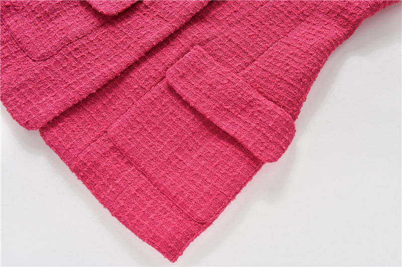 Hot Pink Tweed Dress