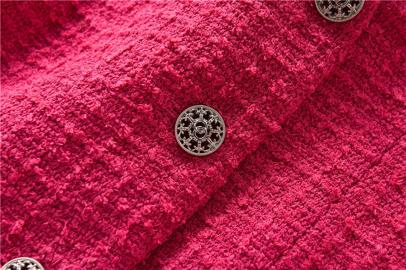Hot Pink Tweed Dress