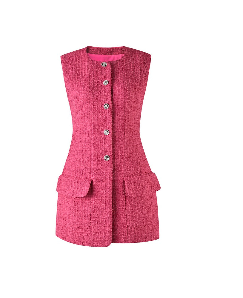Hot Pink Tweed Dress