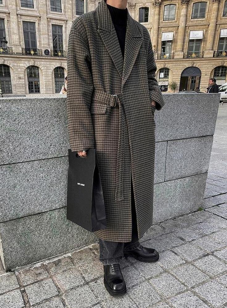 Houndstooth Blend Overcoat