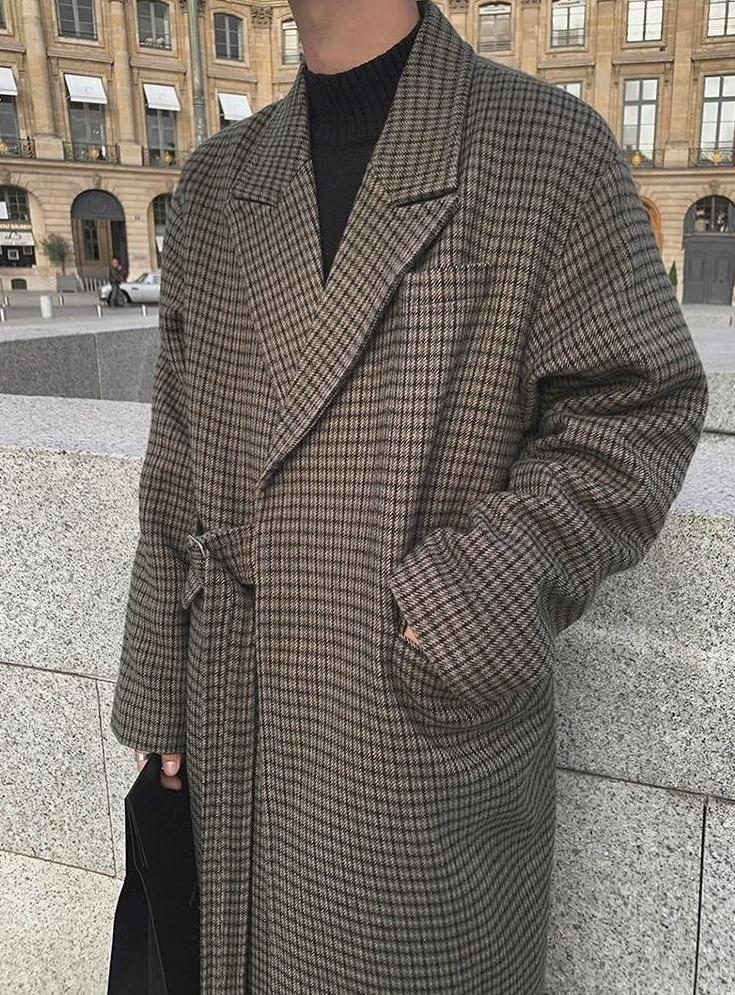 Houndstooth Blend Overcoat