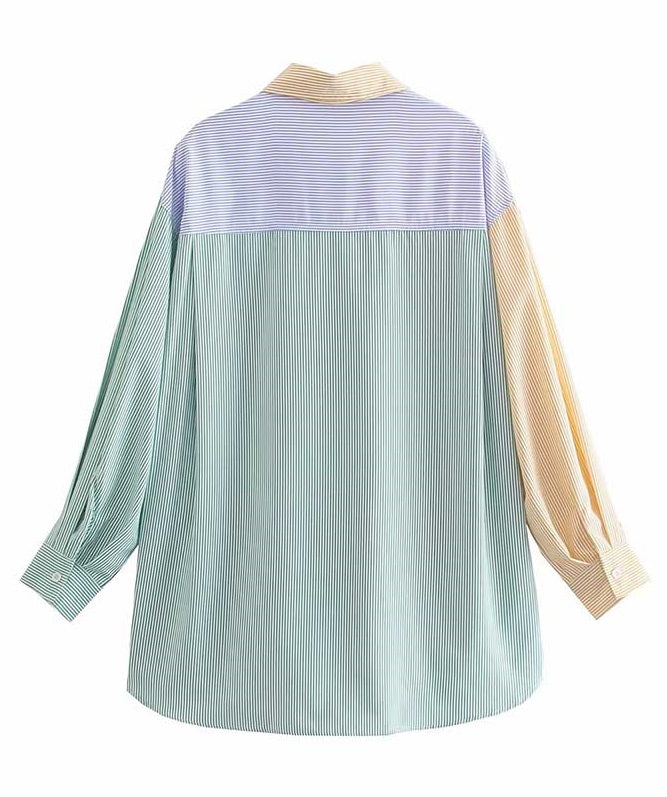 Multicolored Pastel Colorblock Striped Shirt