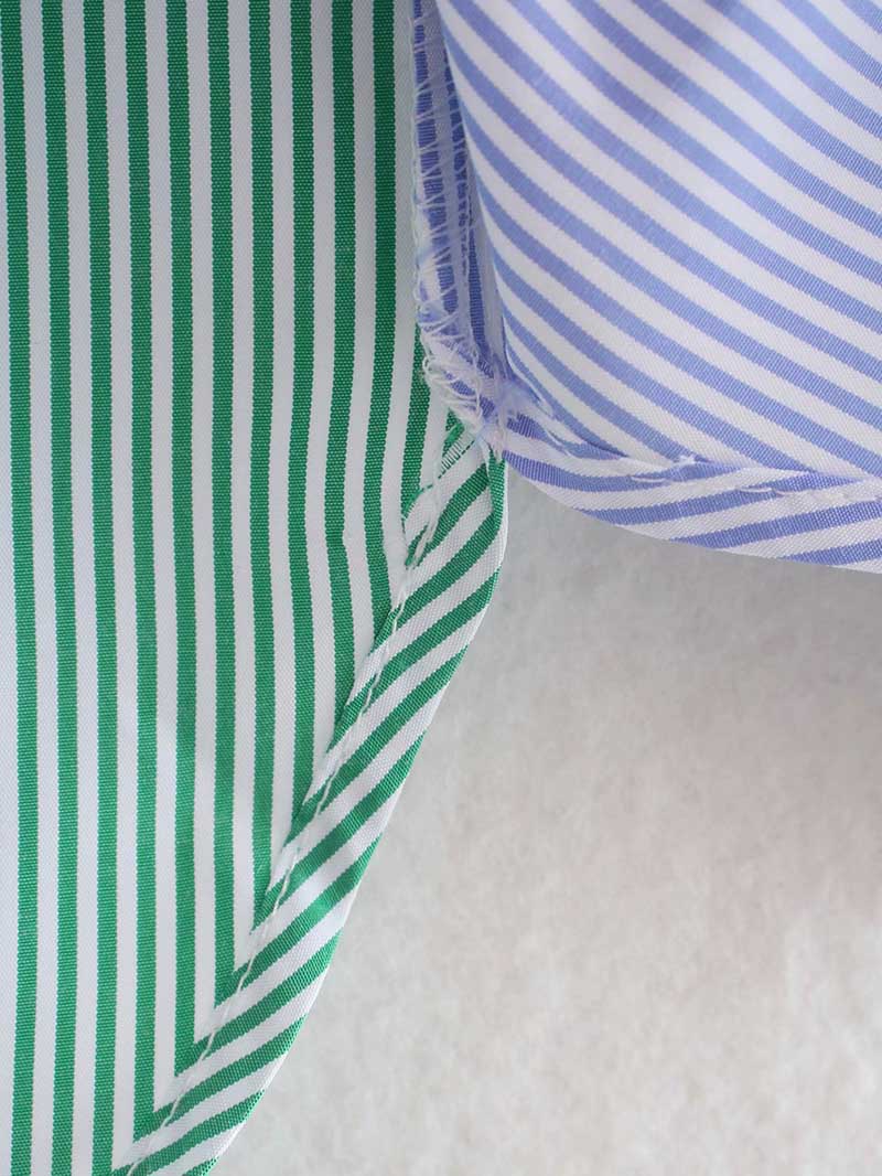 Multicolored Pastel Colorblock Striped Shirt