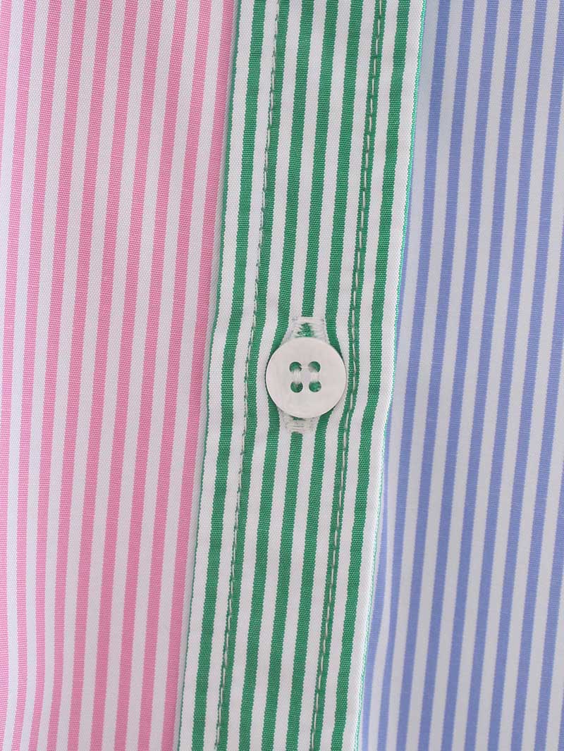 Multicolored Pastel Colorblock Striped Shirt