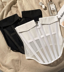 White Mesh Pocket Tube Top