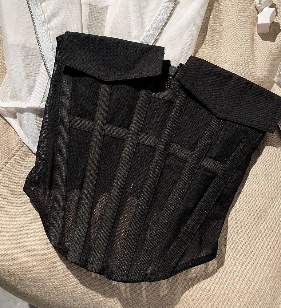 White Mesh Pocket Tube Top