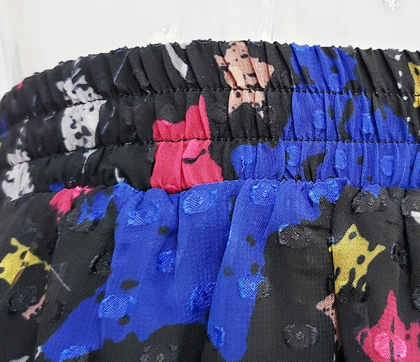 Black Asymmetrical Star Print Skirt