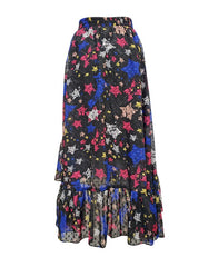 Black Asymmetrical Star Print Skirt