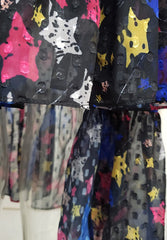Black Asymmetrical Star Print Skirt