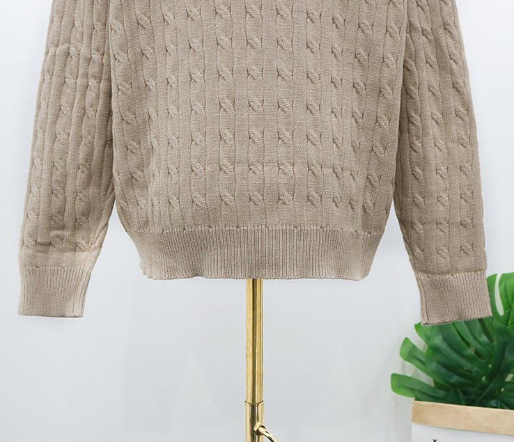 Beige Knotted Designed Sweater