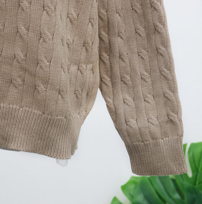 Beige Knotted Designed Sweater