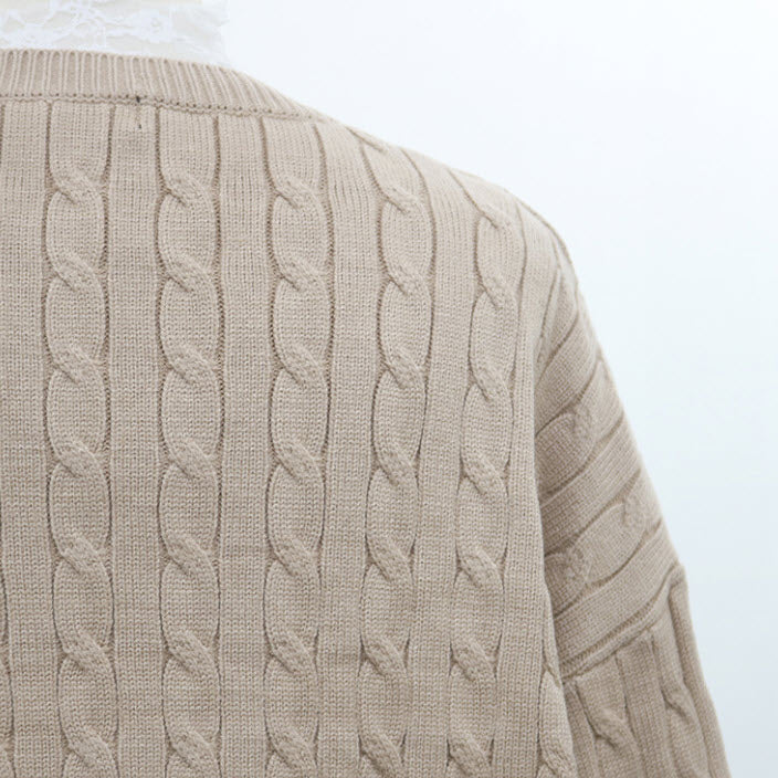 Beige Knotted Designed Sweater